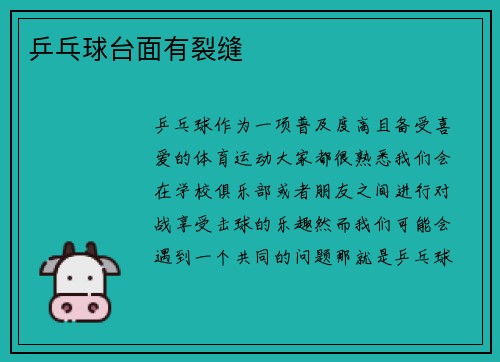 乒乓球台面有裂缝