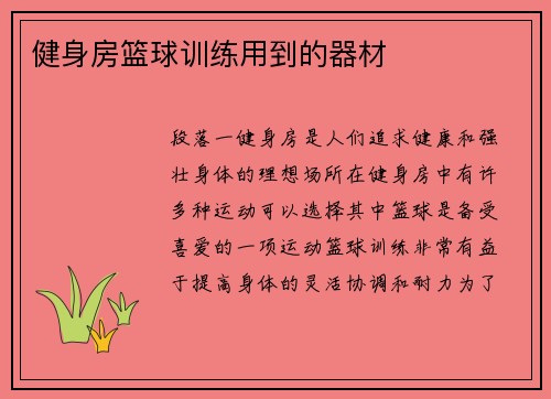 健身房篮球训练用到的器材